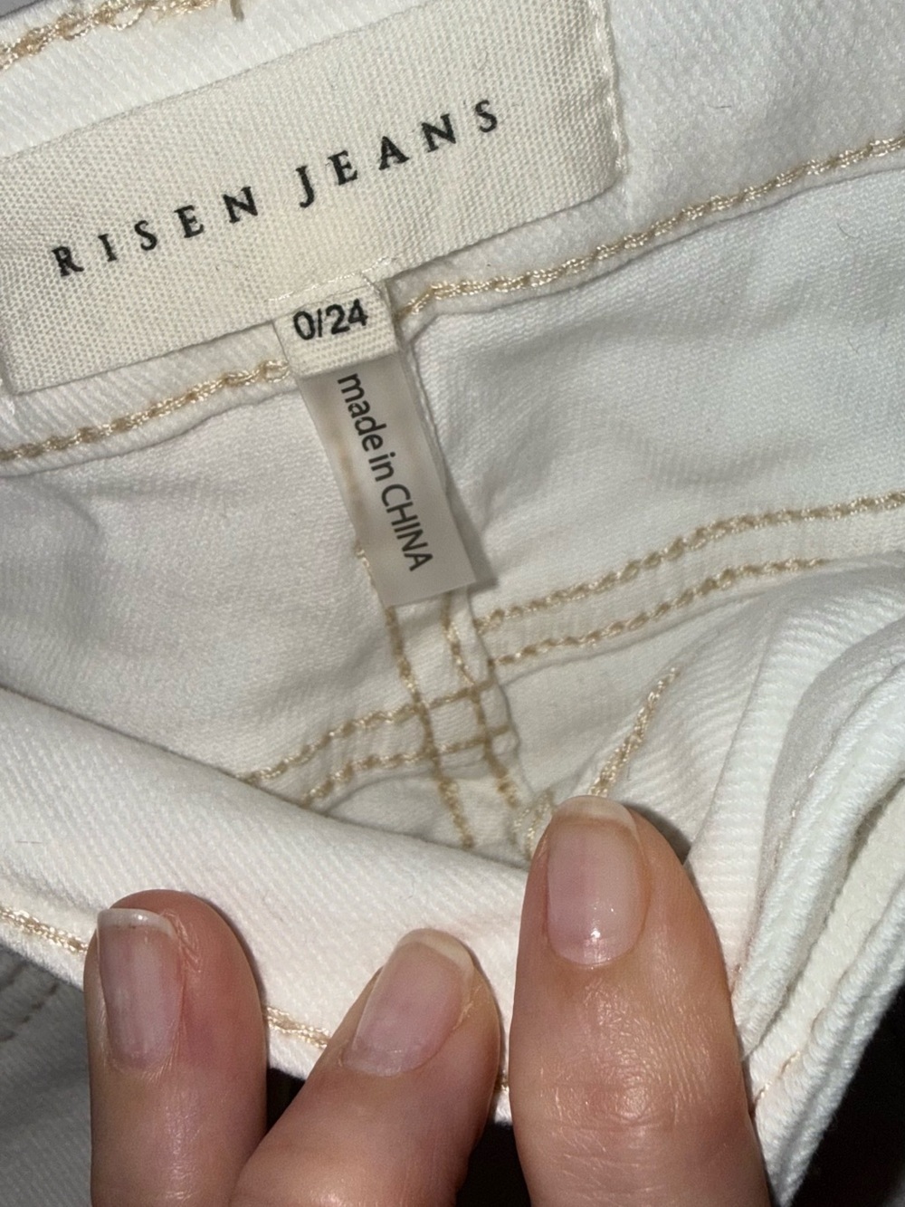 Risen White Straight Leg Jeans Size 0/24 Mid Rise Stretch Denim - Picture 5 of 8